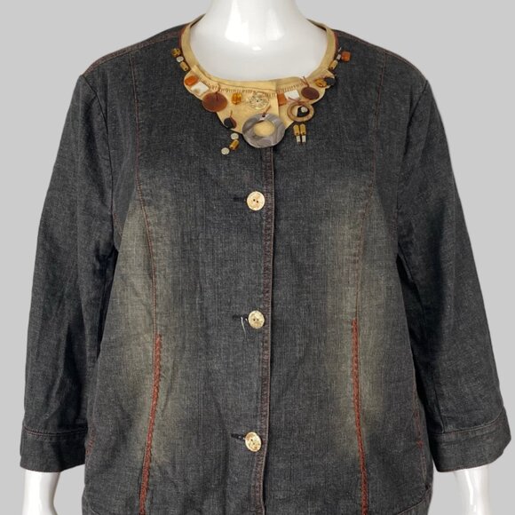 Spanner denim jacket with neck detail. - Picture 2 of 7